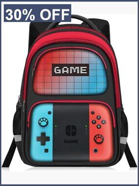 Gamer Kids Backpack for Boys Teens Elementary Middle School Students Bookbag 17
